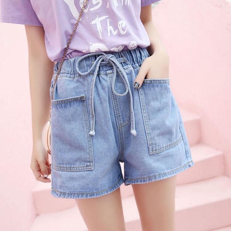 (QB9) quần short jeans lưng thun cho bé gái hàng Quảng Châu Cao Cấp