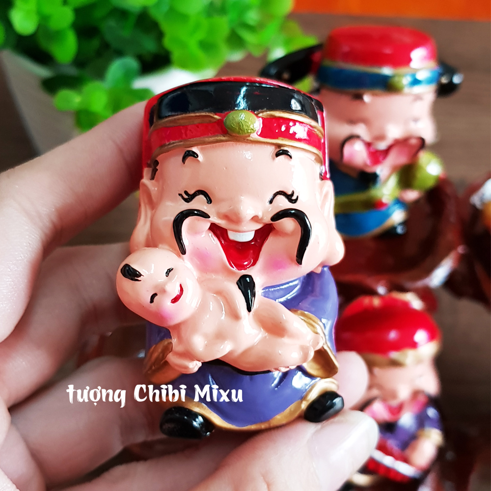 Bộ tượng Ngũ Phúc kèm tượng Phật Tổ + Quan Âm + Di Lặc + đế y hình