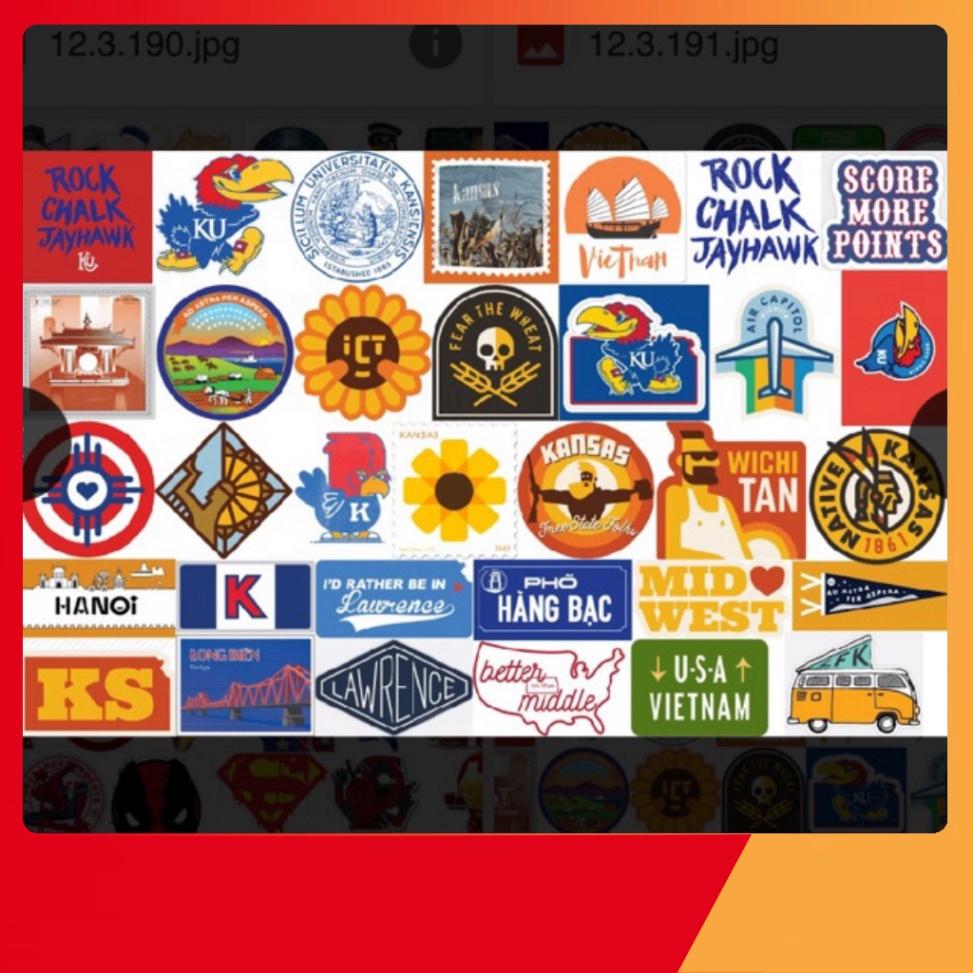 Set sticker chống hút nước Việt Nam dán nón bảo hiểm, vali, laptop