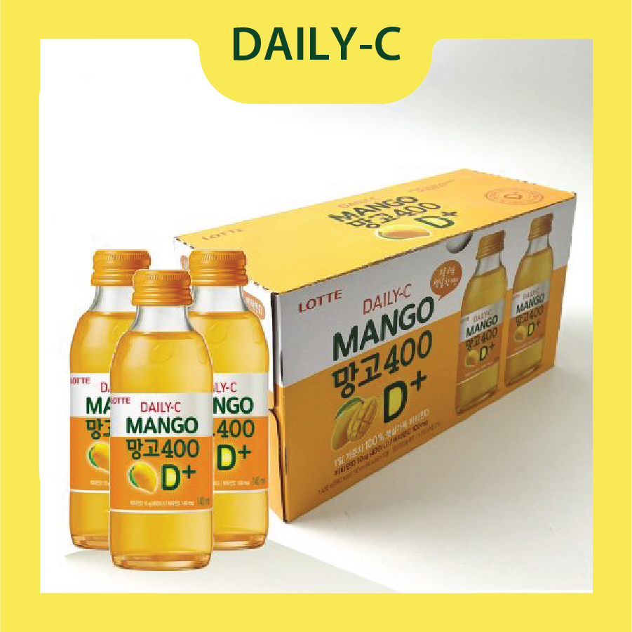 Hộp 10 chai nước Giải Khát Daily-C Bổ Sung Vitamin C, D Vị Xoài