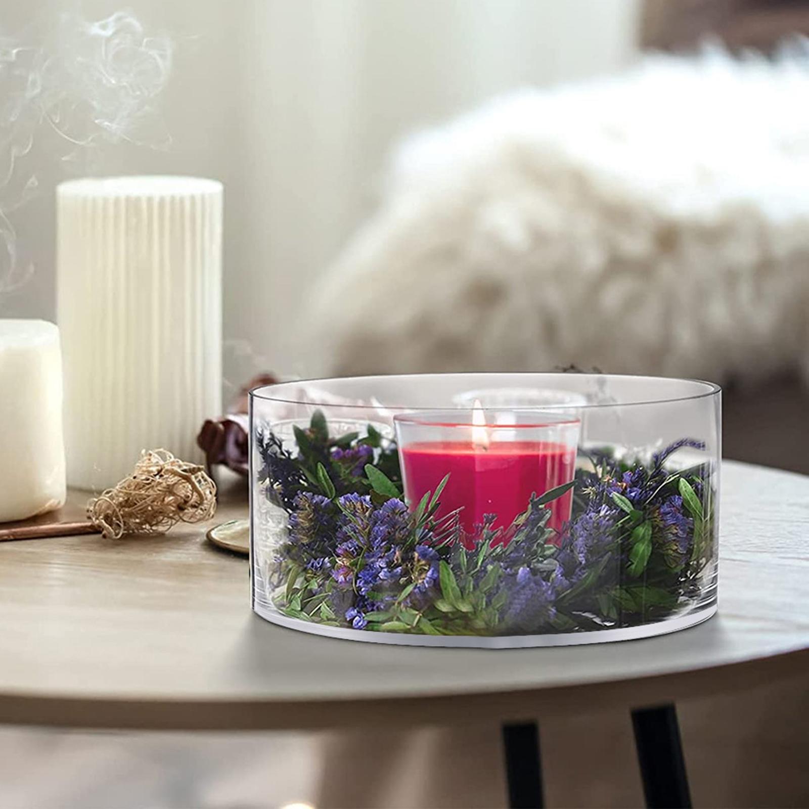 Acrylic Vase Clear Modern Flowerpot Round Planter for Gift Weddings Birthday