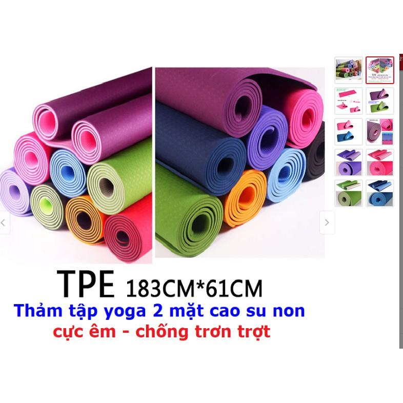 Thảm Tập Yoga PE Cao Cấp 2 Lớp Độ Dầy  6MM