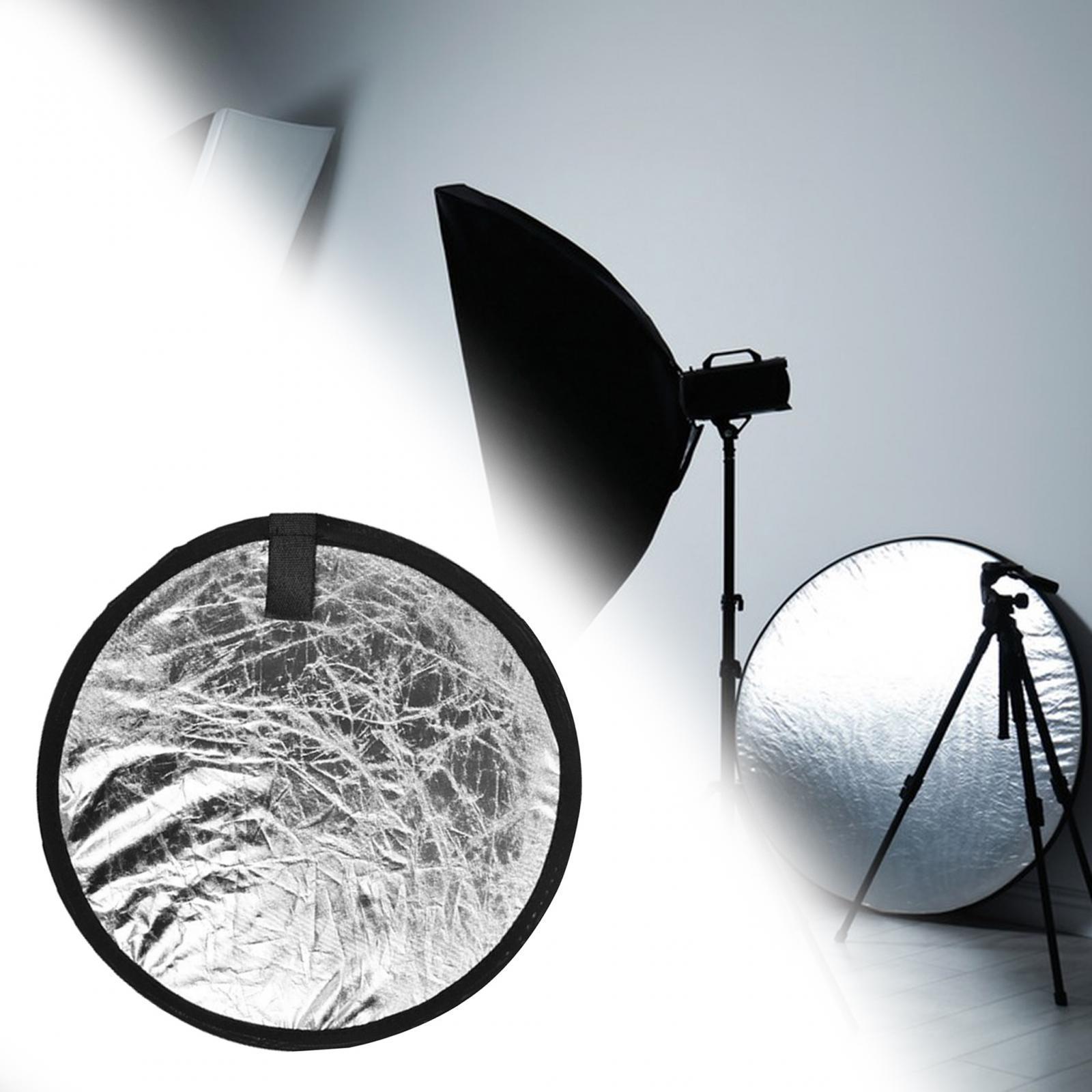 Light Reflectors Board Photography Reflector, Round High Quality 60cm Photo Reflector Light Diffuser for Outdoor, Photography