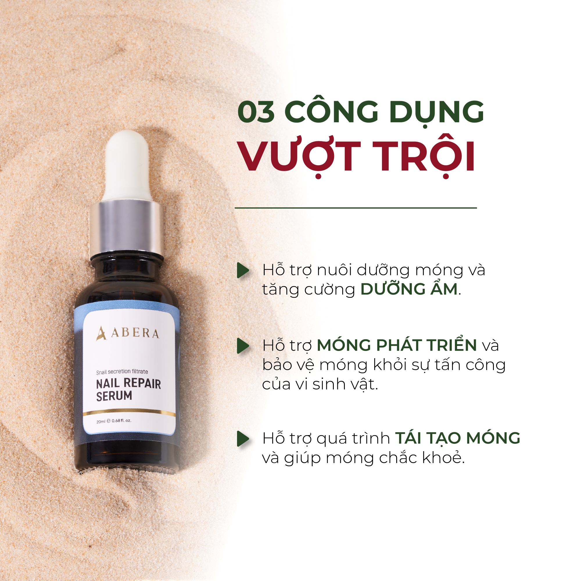 [COMBO 3] Serum Phục Hồi Móng ABERA Dưỡng Móng NAIL REPAIR Giải Pháp Chăm Sóc Móng Tối Ưu