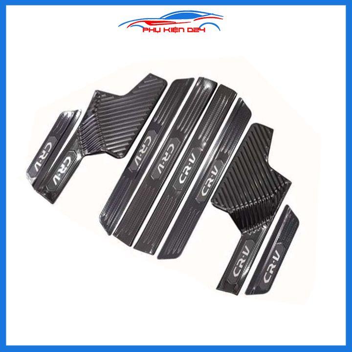 Bộ nẹp bước chân trong ngoài vân Cacbon xe CRV 2018-2019-2020 chống trầy làm đẹp ô tô