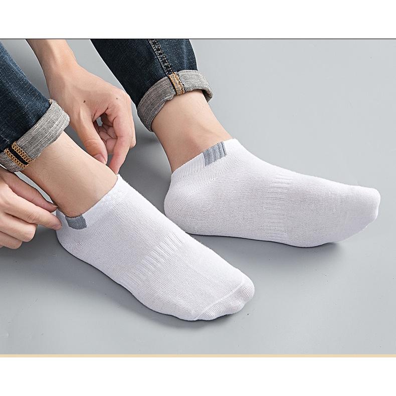 Vớ nam nữ cổ ngắn chất Cotton 100%, tất co giãn chống hôi chân kháng khuẩn hàng xuất khẩu
