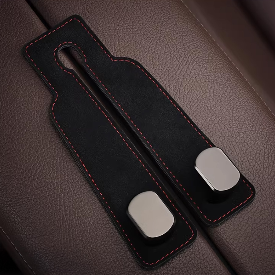 Móc Treo Kép Đa Năng Trên Ô Tô CIND BO-N021 Bằng Kim Loại Bọc Da Lộn Màu Đen Sang Trọng Cho Nội Thất Xe - Nhập Khẩu Chính Hãng