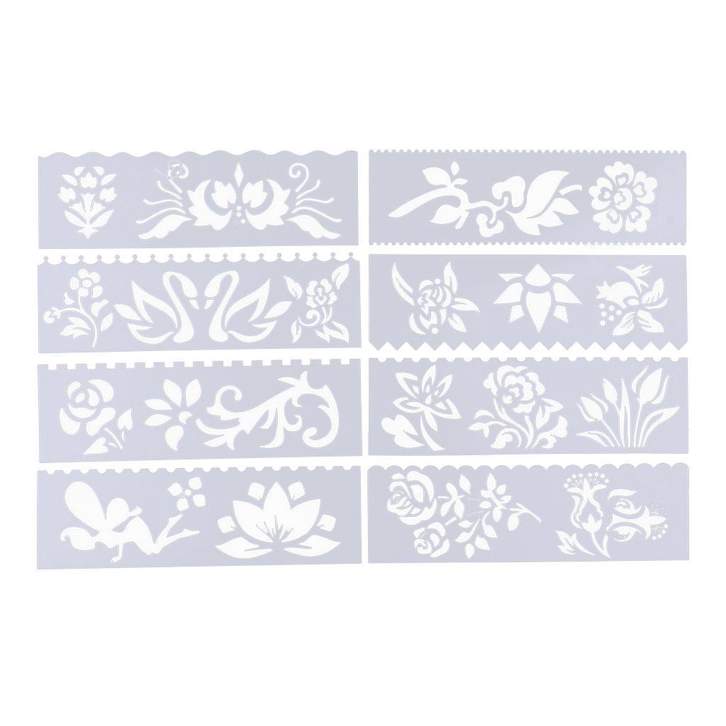 8 Style Journal Drawing Template Stencils Set  DIY Card