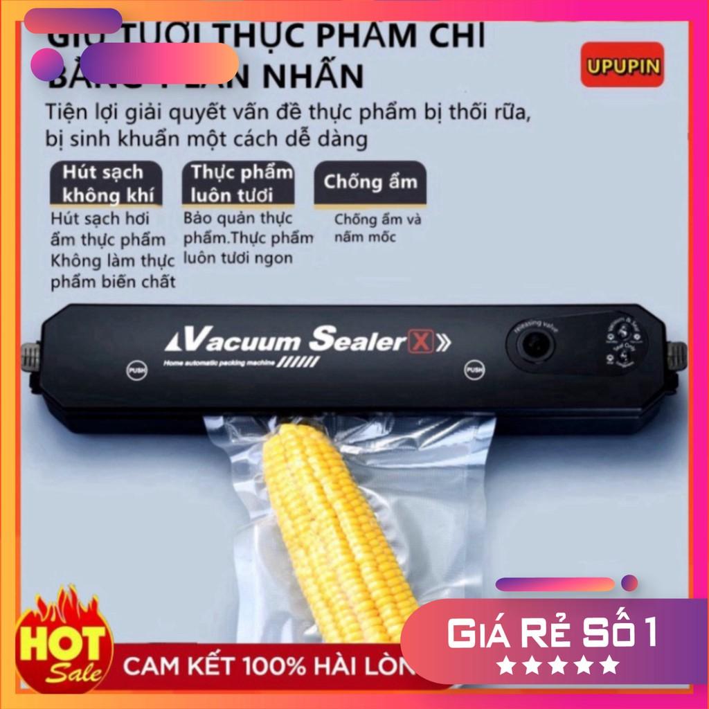 Máy Hút Chân Không Thực Phẩm Kèm Hàn Miệng Túi Vacuum Sealer ( tặng 10 túi hút ) BBZ Store