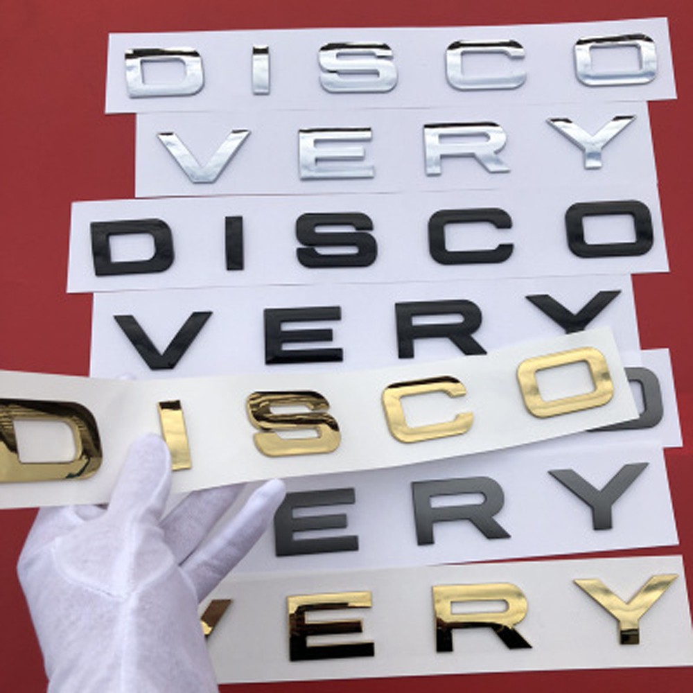 Tem DISCOVERY chữ nổi dán trang trí nắp CAPO ô tô