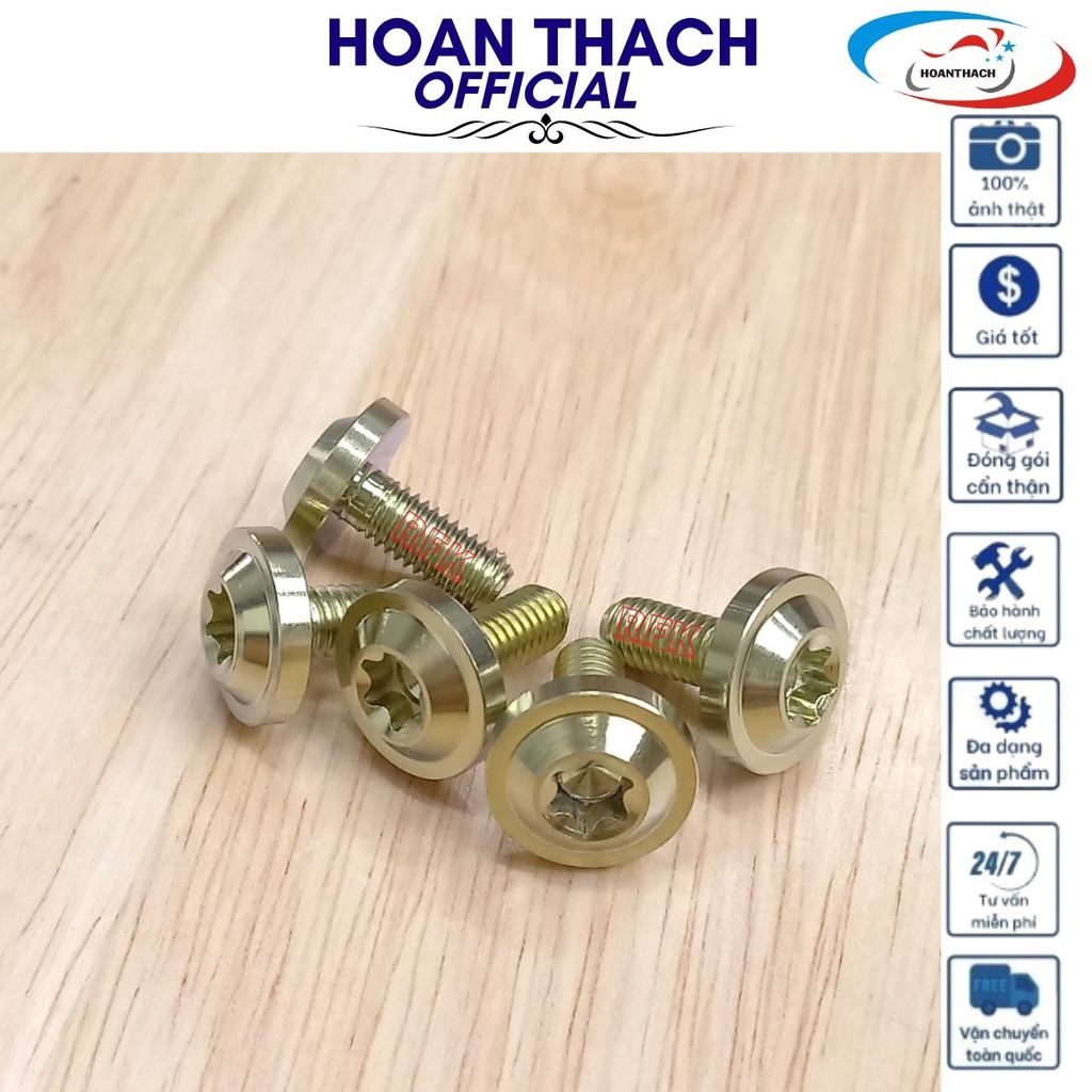 Ốc Gr5 Titan Dù 6L15 Vàng Dùng cho nhiều dòng xe SP016339 (giá 1 con)