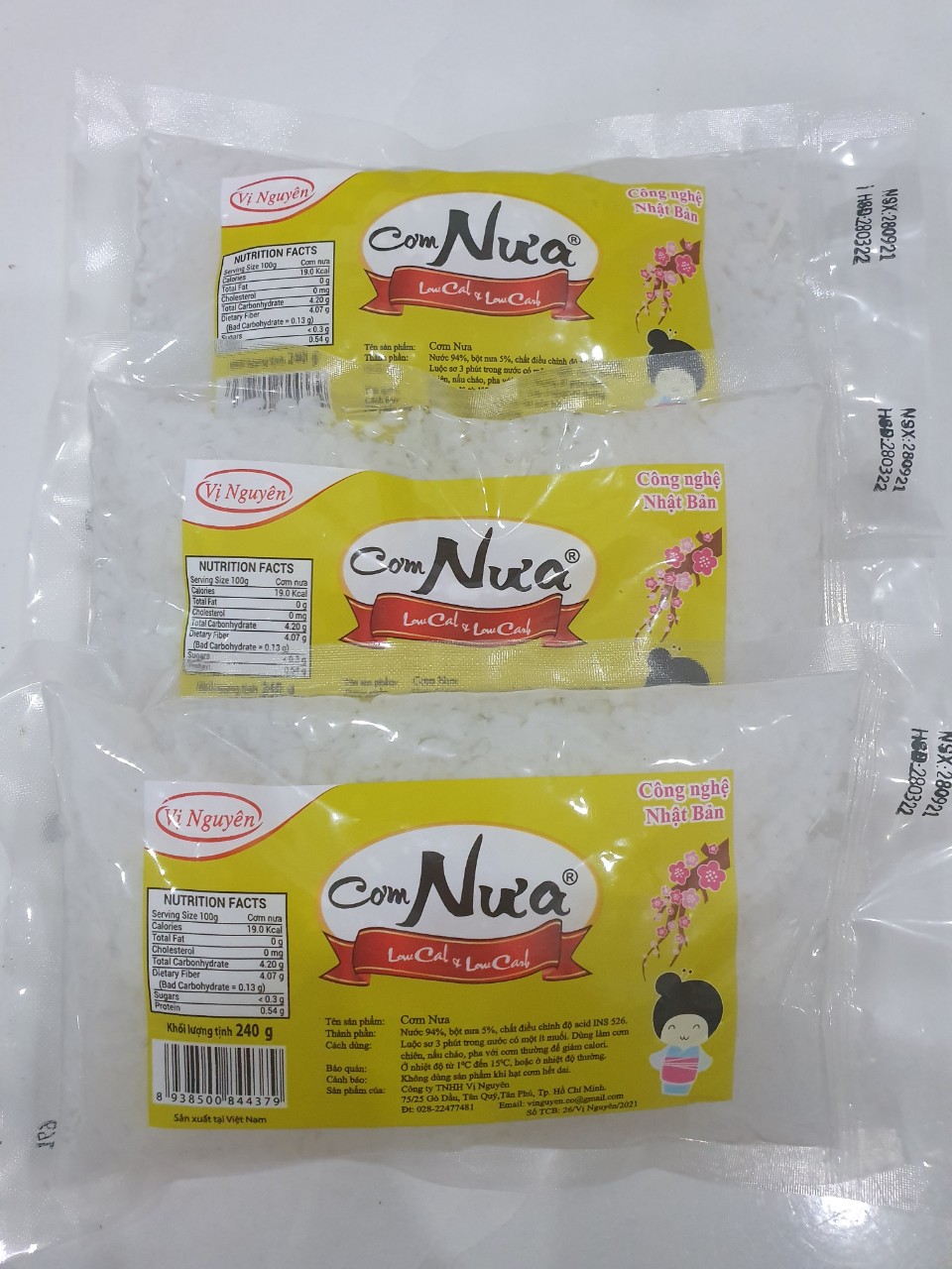 Combo 3 Gói Cơm Nưa Vị Nguyên Das Keto 240g