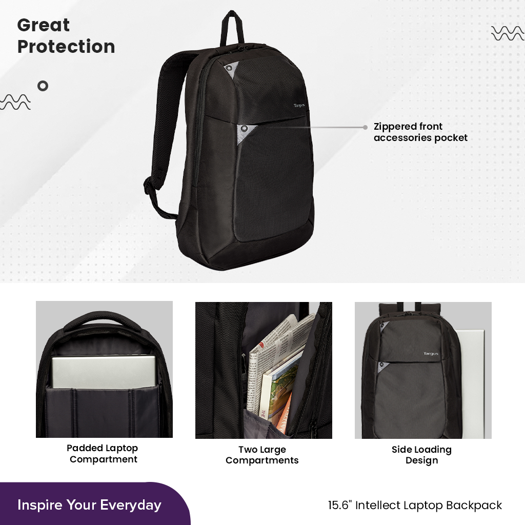 Balo laptop Targus 15.6&quot; TBB565 bộ sưu tập Intellect- Hàng Chính Hãng