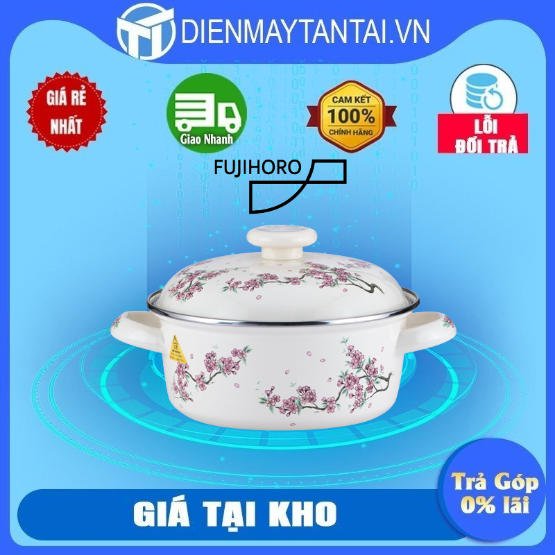 Nồi tráng men FUJIHORO 18cm, 1.8L SKW-12, Sử dụng bếp từ