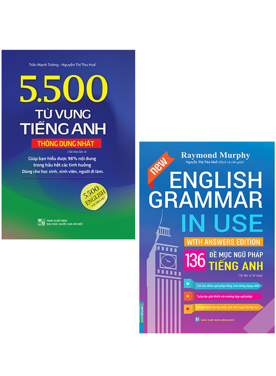 Combo 5500 Từ Vựng Tiếng Anh Thông Dụng Nhất + English Grammar In Use - 136 Đề Mục Ngữ Pháp Tiếng Anh _MT