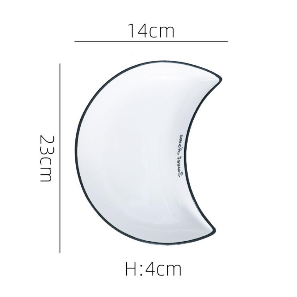 Bộ bát đĩa trăng cao cấp mã PDS007, hình bán nguyệt phong cách hiện đại