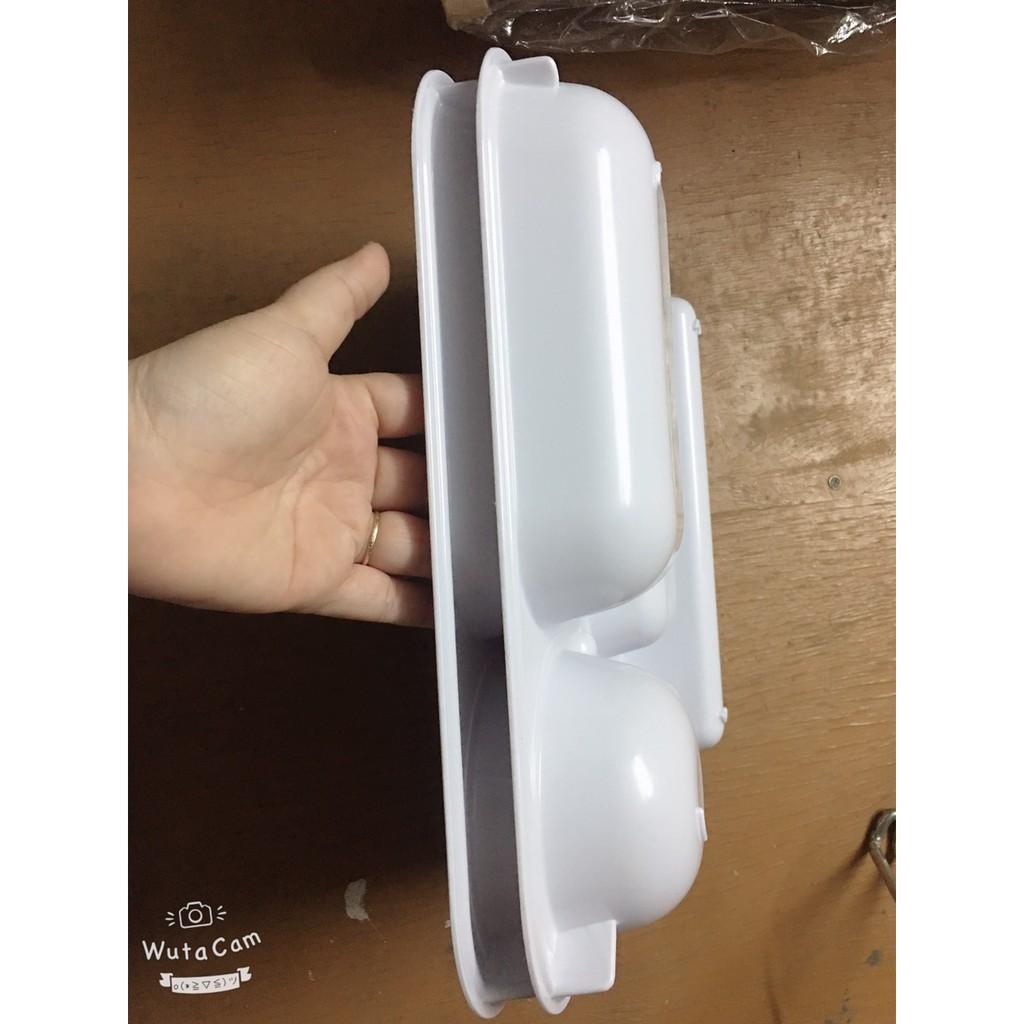 Khay đựng cơm 6 ngăn, học sinh, xuất ăn công nghiệp bằng melamine / plastic có 2 nắp đậy 33 × 26 ×6 cm cao