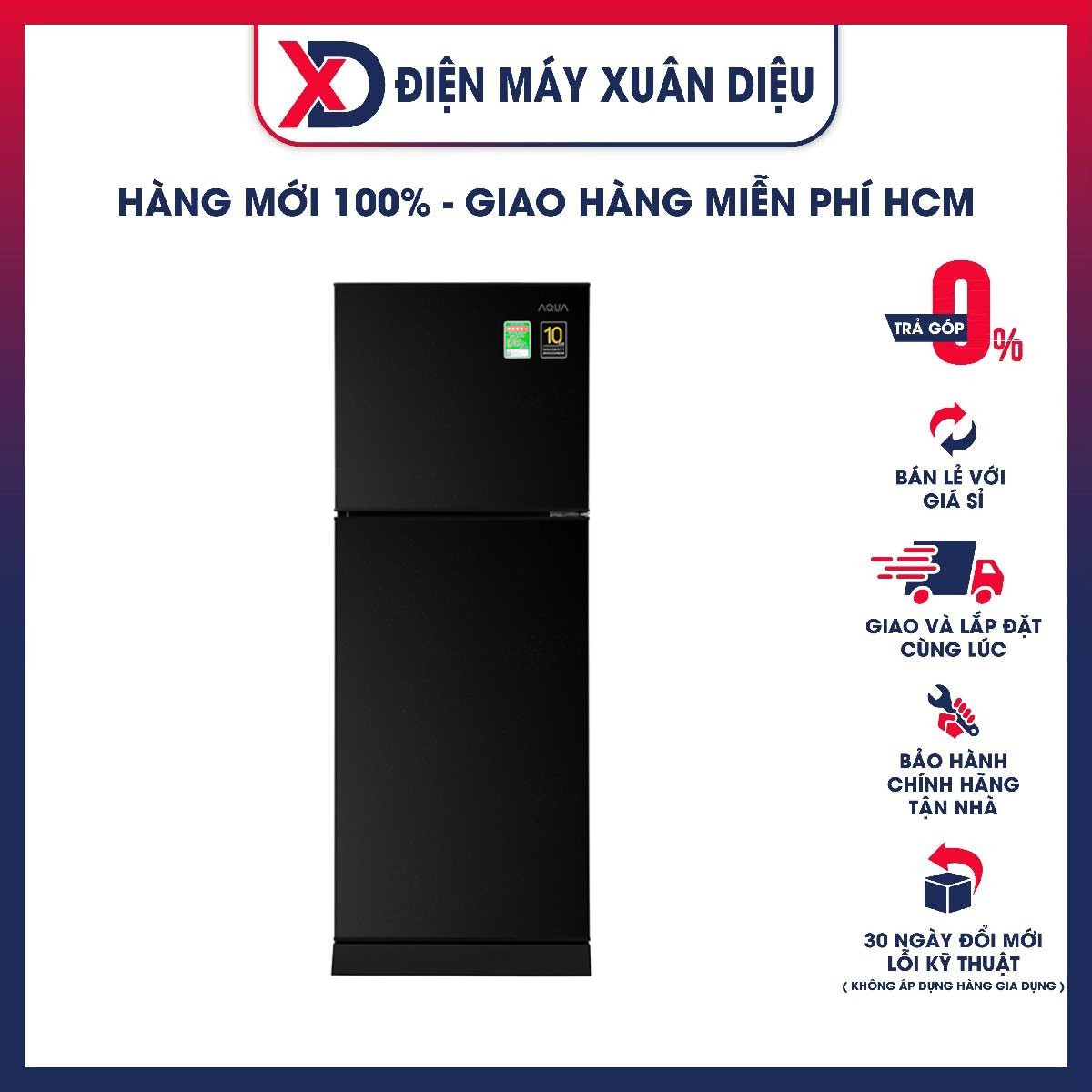 Tủ lạnh Aqua Inverter 186 lít AQR-T219FA (PB) - Hàng chính hãng [Giao hàng toàn quốc]