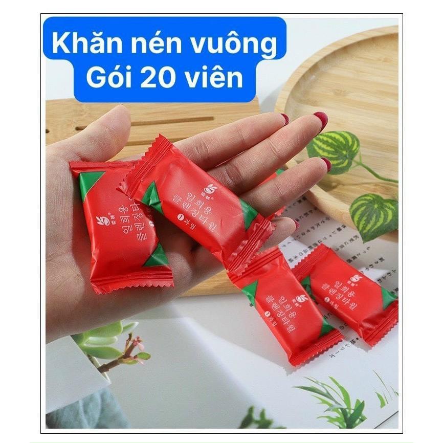 KHĂN NÉN RỬA MẶT BẰNG VẢI SỢI VISCOSE DẠNG VIÊN KẸO SIÊU TIỆN LỢI