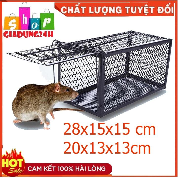 Bẫy chuột lồng sắt cỡ nhỡ 28 x15x15cm -hàng sắt Nam Đinh Có thể tái sử dụng-Giadung24h