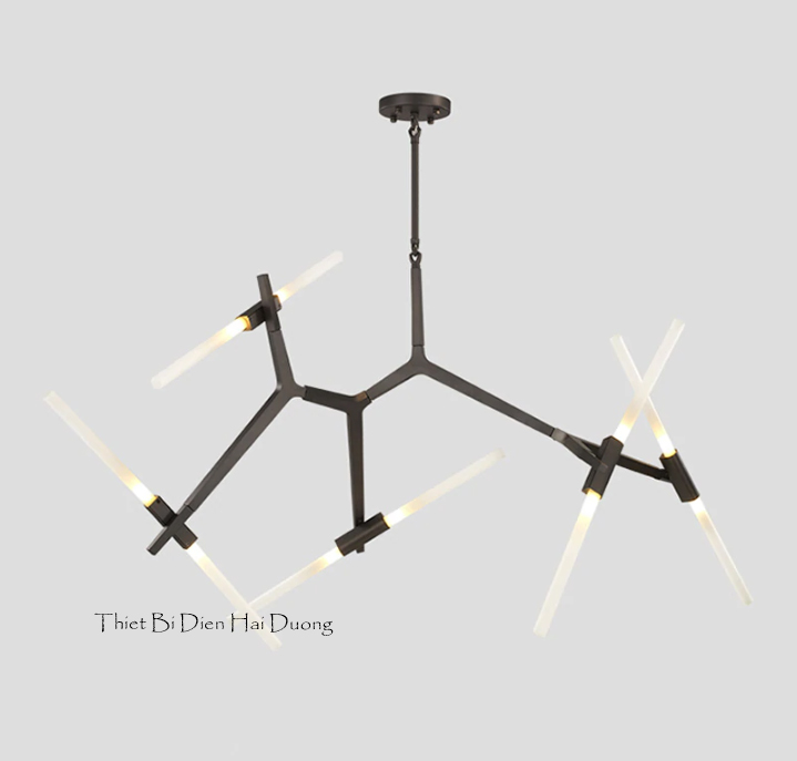 Đèn Chùm Decor Xương Cá 10 Tay  - Kiểu Dáng Sang Trọng Hiện Đại - 10 Bóng Led G4 - Có Video