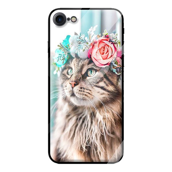Ốp lưng kính cường lực cho iPhone 8 MÈO 4 - Hàng chính hãng