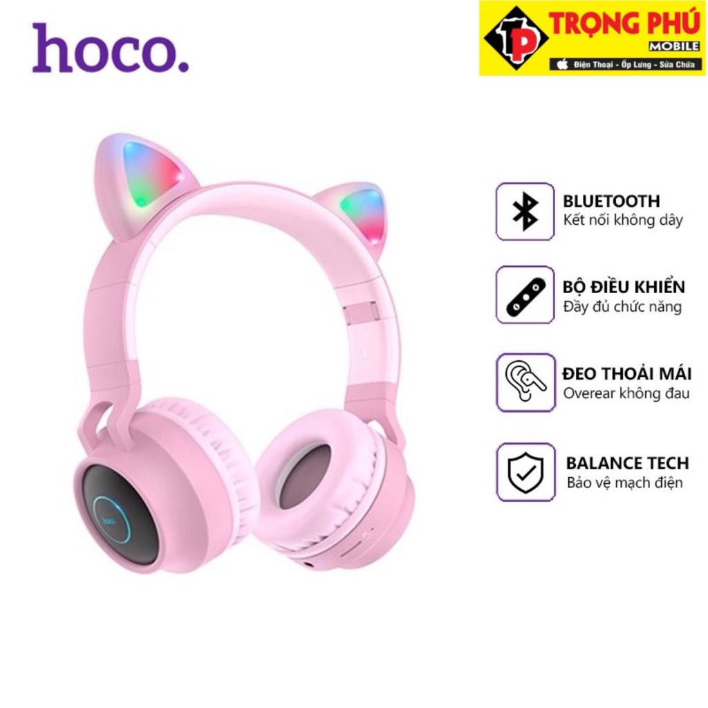 Tai chụp HOCO W27 - chụp tai mèo phát sáng - tai nghe không dây - Hàng chính hãng