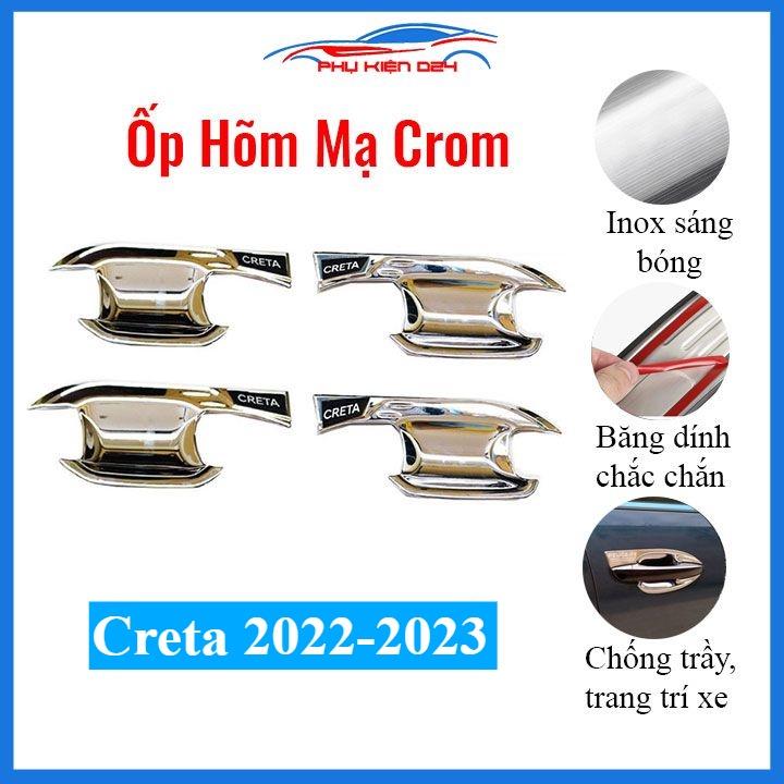 Ốp hõm mạ crom Creta 2022-2023 sáng bóng chống trầy bảo vệ cửa xe ô tô