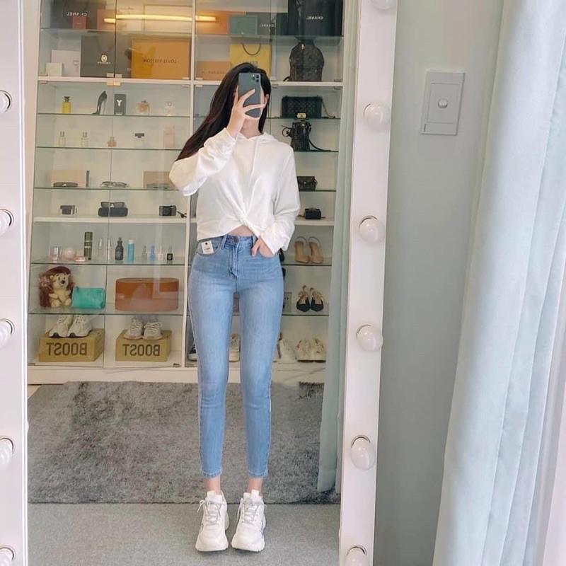 Quần Jeans Skinny 9 tấc trơn Kancan Xuất Xịn