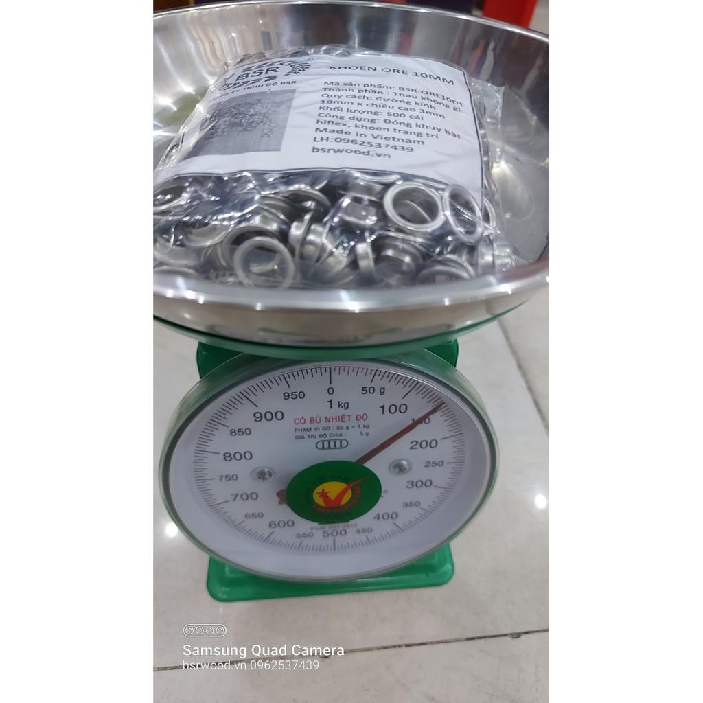 Khoen ore 10mm Khoen mắt cáo 10ly Bằng Thau không gỉ Màu Bạc Vàng Đồng Khuy mắt cáo Bấm Vải Phụ liệu may mặc