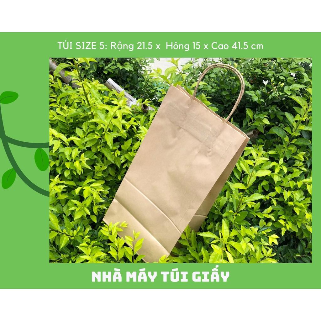 10 chiếc TÚI GIẤY KRAFT SIZE 5: 21,5x15x41,5cm CÓ QUAI
