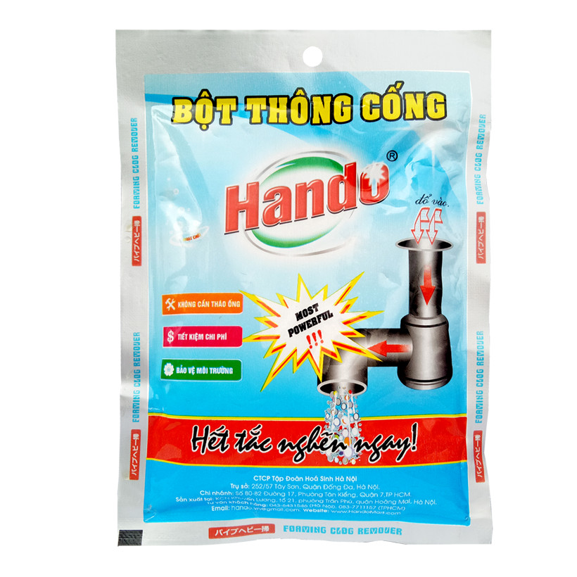 Bộ 2 Bột thông cống cực mạnh nội địa Hando