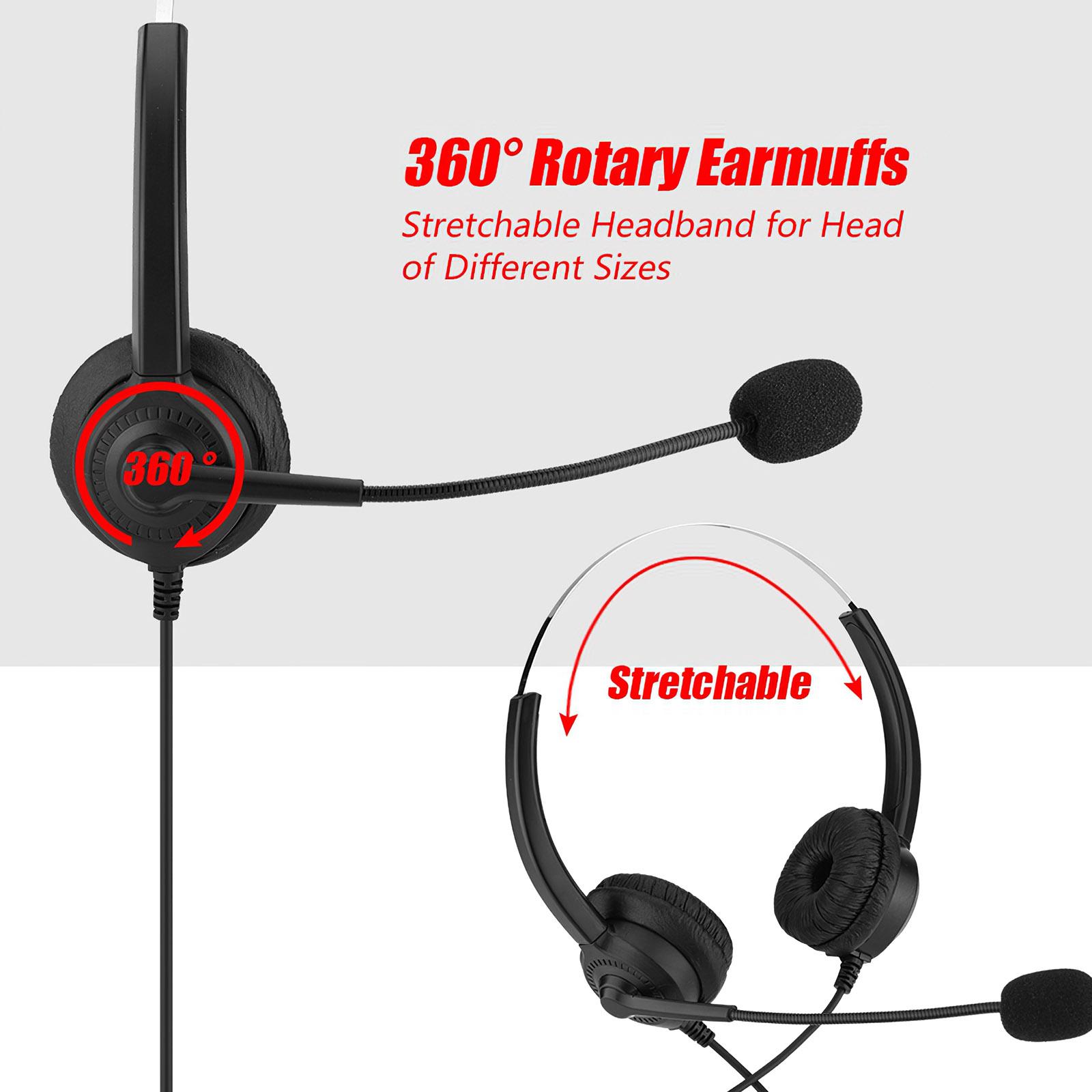 Đa Năng 2.5Mm Tai Nghe Chụp Tai Thương Mại Tai Nghe Có HD Micro Giảm Tiếng Ồn Có Dây 2.5Mm Tai Nghe Cho Máy Tính PC Gọi Thoại