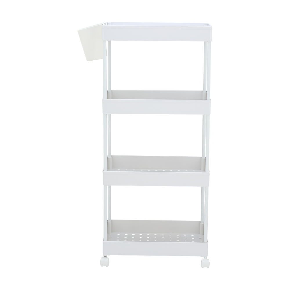 Kệ đa năng 4 tầng SPEED CART khung thép kết hợp bánh xe di chuyển tiện lợi, mặt nhựa ABS trắng cao cấp kèm giỏ treo mini | Index Living Mall - Phân phối độc quyền tại Việt Nam