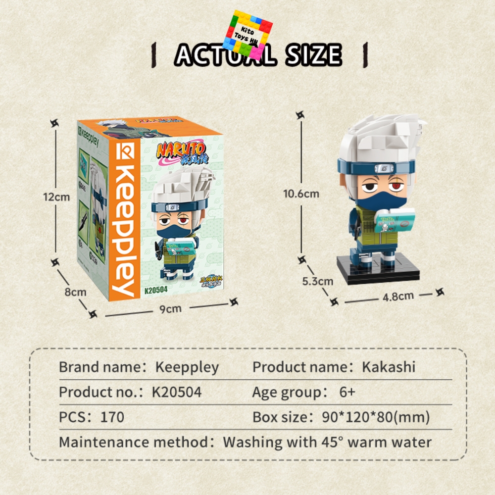 Đồ Chơi Naruto Keeppley Lắp Ráp Mô Hình Nhân Vật Truyện Tranh Kakashi Brickheadz K20504