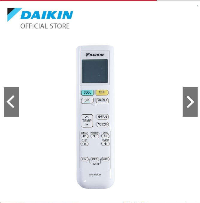 Remote ARC480A21 cho máy điều hòa Daikin - HÀNG CHÍNH HÃNG