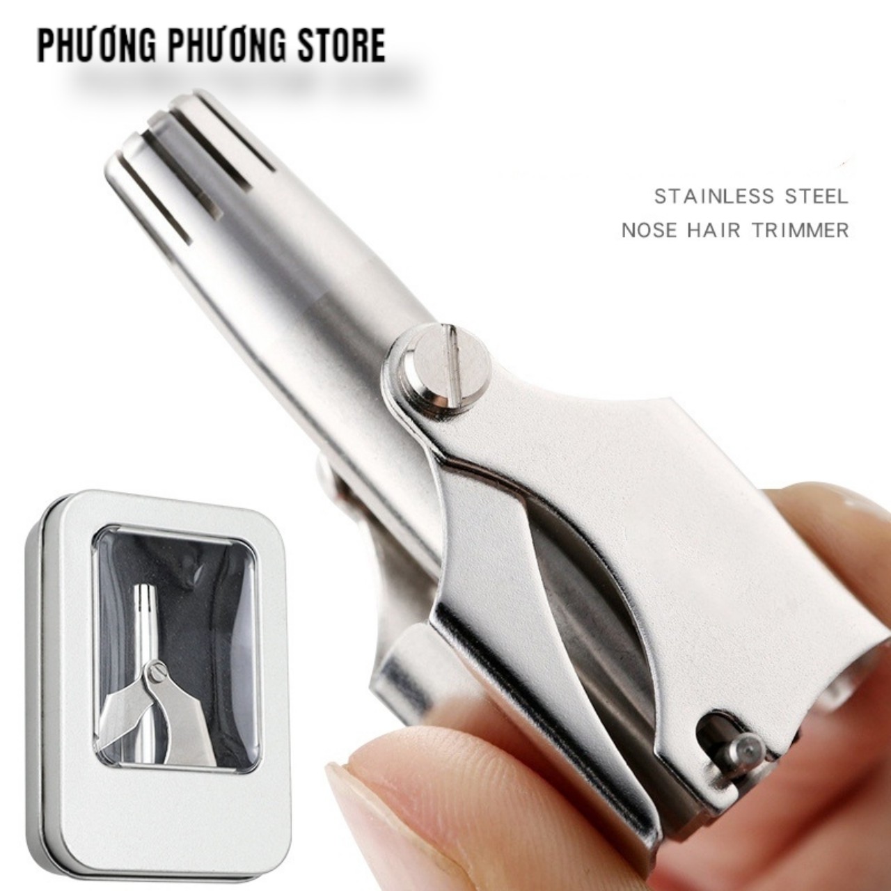 Dụng cụ mmáy cắt tỉa lông mũi bằng thép không gỉ cao cấp an toàn tiện lợi