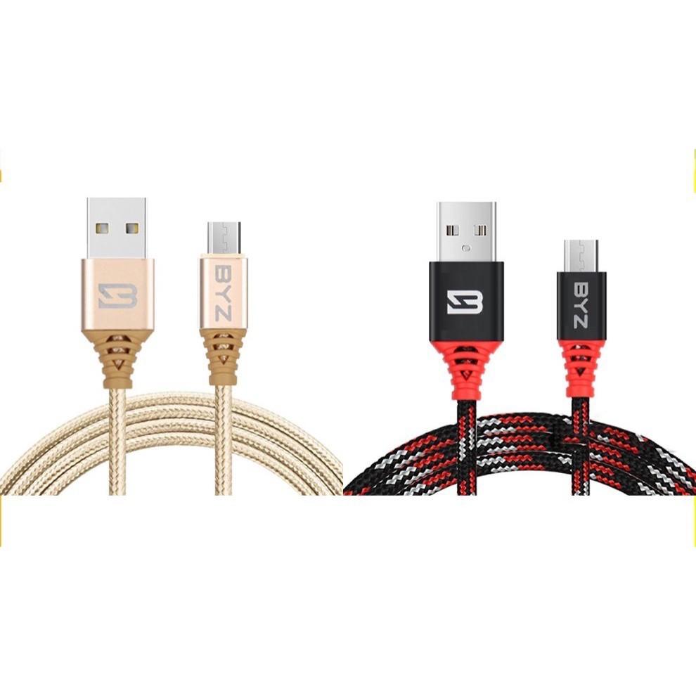 Cáp sạc BYZ bọc dù dài 3 mét - Lightning, micro USB, type-C - Chính hãng