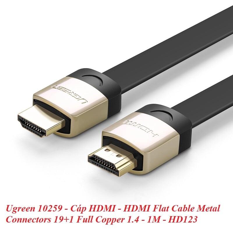 Ugreen UG10259HD123TK 1M màu Đen Cáp tín hiệu HDMI chuẩn 2.0 cáp dẹt đầu bọc hợp kim - HÀNG CHÍNH HÃNG