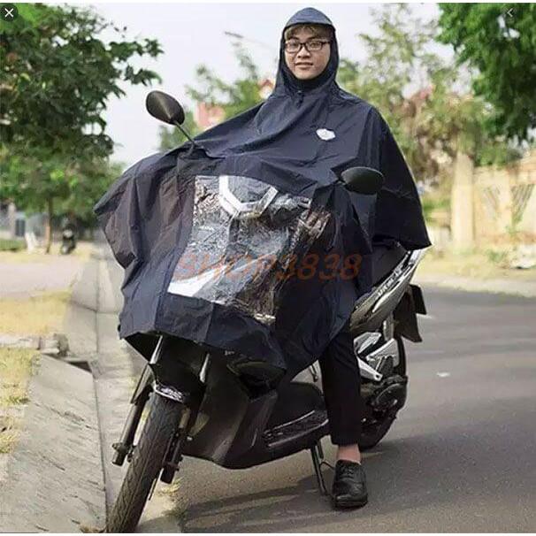 Áo Mưa Cánh Dơi Vải Dù Thân Rộng Có Kính Đèn 1m6 An Toàn