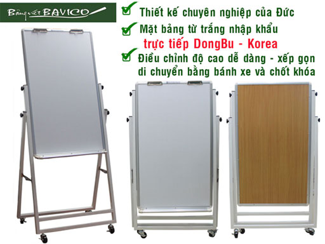 Bảng Flipchart bút lông từ Hàn Quốc, chân sắt sơn tĩnh điện 120x80cm