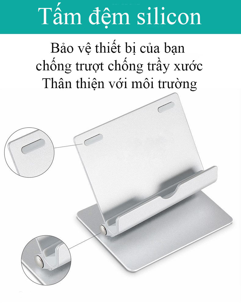 Giá Đỡ Để Bàn Điện Thoại Di Động, Máy Tính Bảng Chất Liệu Hợp Kim Nhôm Cao Cấp Có Thể Xoay 360 Độ