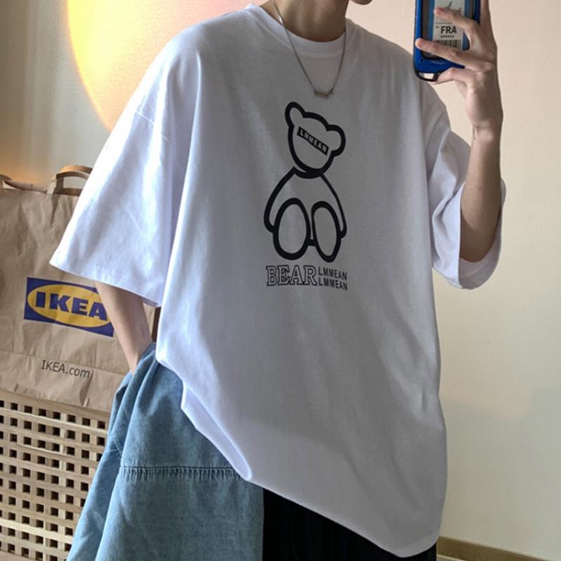 Áo thun unisex form rộng nữ nam phông unisex cổ tròn cotton oversize giá rẻ in hình ulzzang freesize BEAR LMMEAN