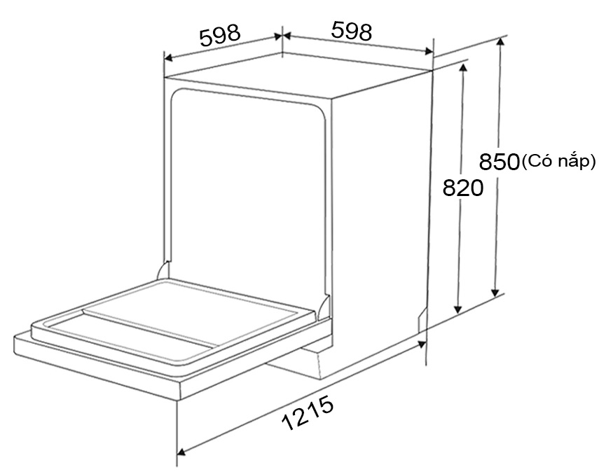 Máy Rửa Chén KAFF KF-D65ERIS 15 Bộ - Thổ Nhĩ Kỳ - Hàng Chính Hãng