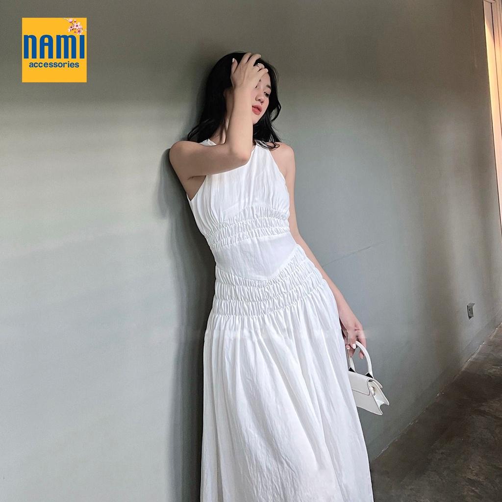 Đầm xoè dáng maxi sát nách nhún chỉ lạ mắt duyên dáng thướt tha - ATNU031