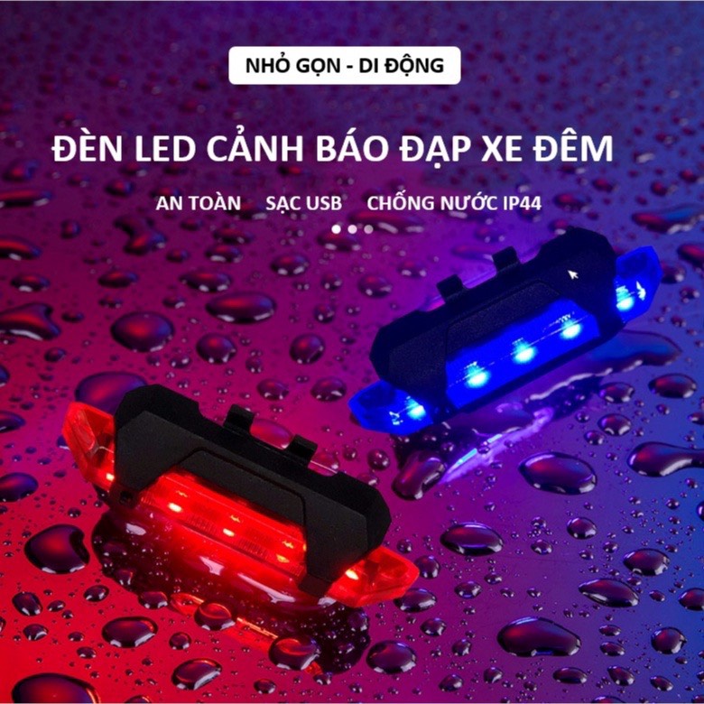 Đèn hậu xe đạp thể thao loại mới cao cấp,đèn xe đạp hậu led gắn sau xe cảnh báo an toàn có thể sạc lại(kèm dây sạc usb), Đèn xe đạp hậu LED thể thao, đèn hậu xe đạp siêu sáng - Hàng chính hãng dododios