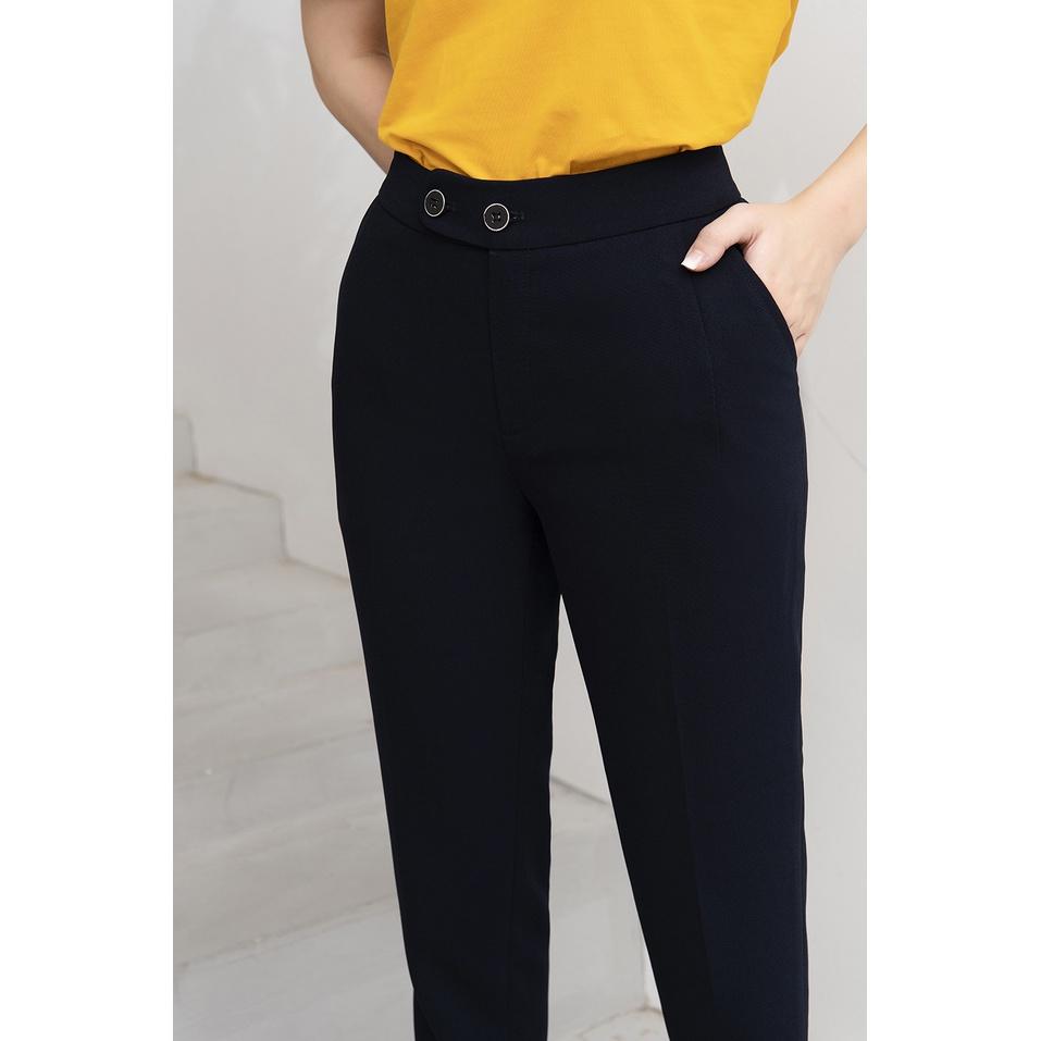 Quần Baggy Nữ Công Sở Cạp Cao Cúc Chéo LUPERI Không Xù Vải, Cắn Chỉ, Chất Đũi Xước Cao Cấp LFQD2103