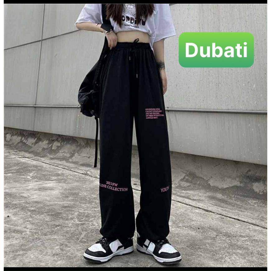 QUẦN JOGGER NAM NỮ UNISEX CHẤT NỈ DÀY DA CÁ ỐNG SUÔNG RỘNG THÊU CHỮ YOUTH RÚT DÂY HÀN QUỐC HOT NHẤT 2022 - DUBATI FASH