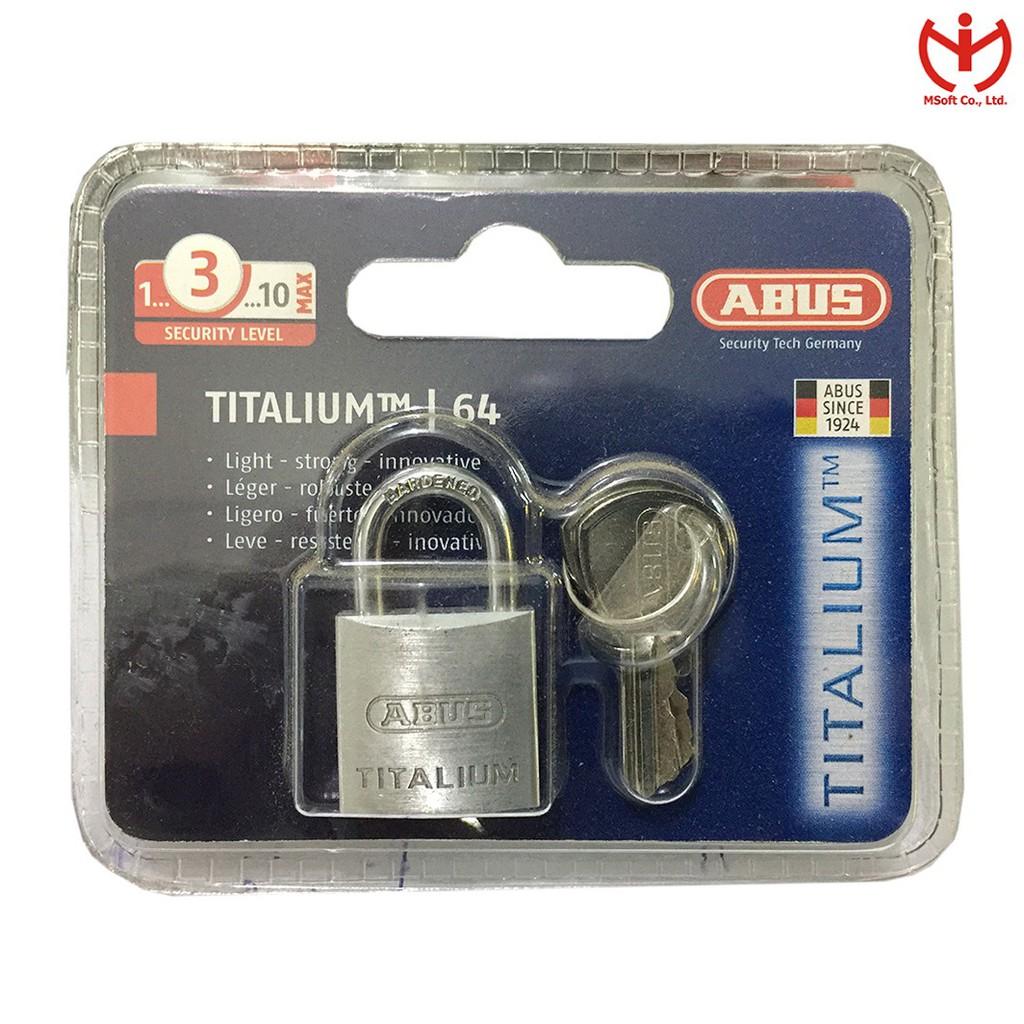 Ổ khóa ABUS 64TI/20 thân TITALIUM siêu nhẹ rộng 20mm chìa răng cưa dùng khóa vali hành lý - MSOFT