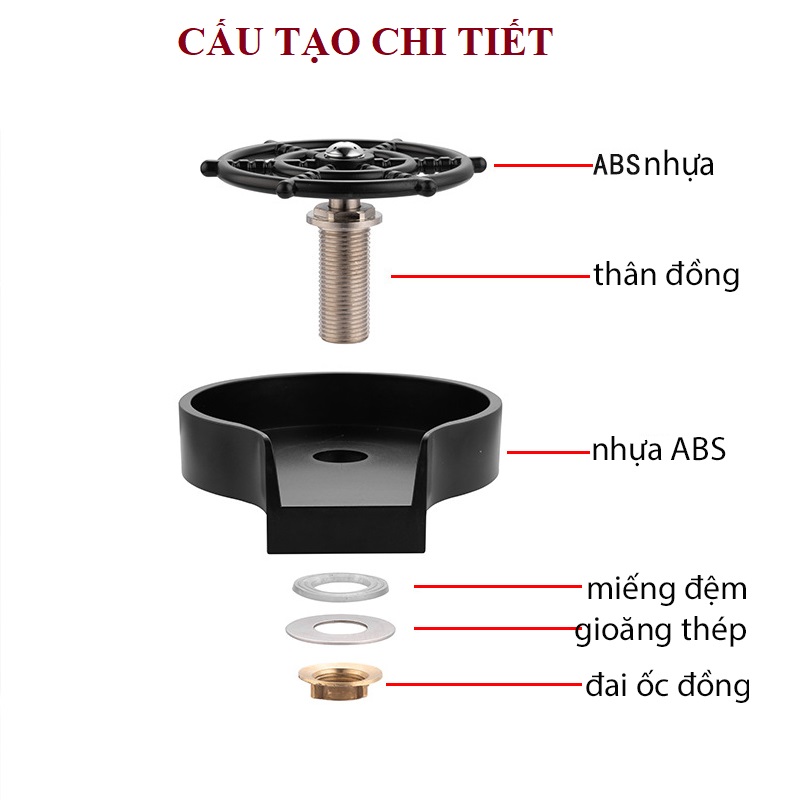 Máy rửa cốc ly tự động, phun rửa chai lọ áp suất cao gắn chậu rửa tiện dụng cho nhà bếp